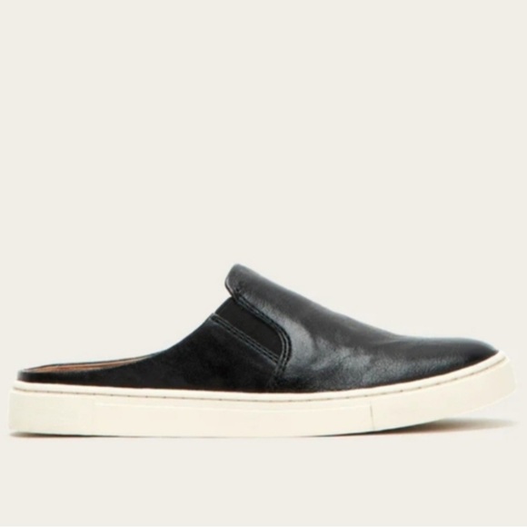Frye Ivy Mule Black Leather Slip On Sneakers Size 9 - Picture 1 of 9